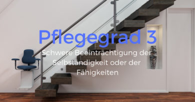 Holz-Innentreppe mit Treppenlift - Pflegegrad 3