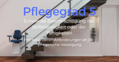 Holz-Innentreppe mit Treppenlift - Pflegegrad 5